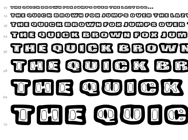 Bad Pizza font waterfall